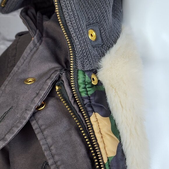 True Religion Dark Khaki Removable Liner Parka, Women's Medium - Picture 6 of 16